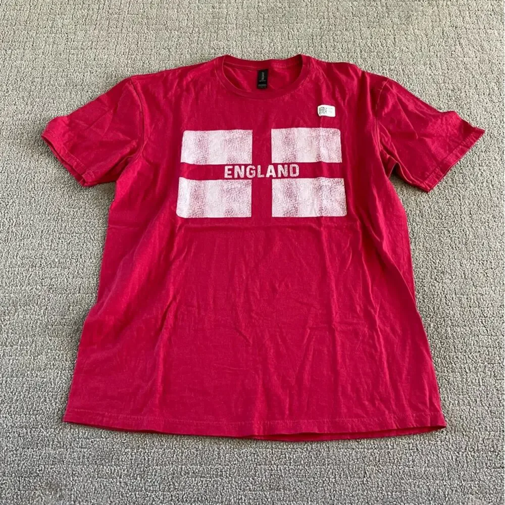 Gildan Unisex Large Red England Flag T-Shirt